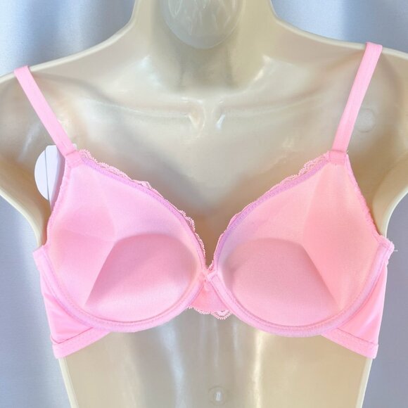 VS Bombshell Inspired Adds 2 Cups Ultimate Pushup Bra 34C Pink Lace - Picture 2 of 5